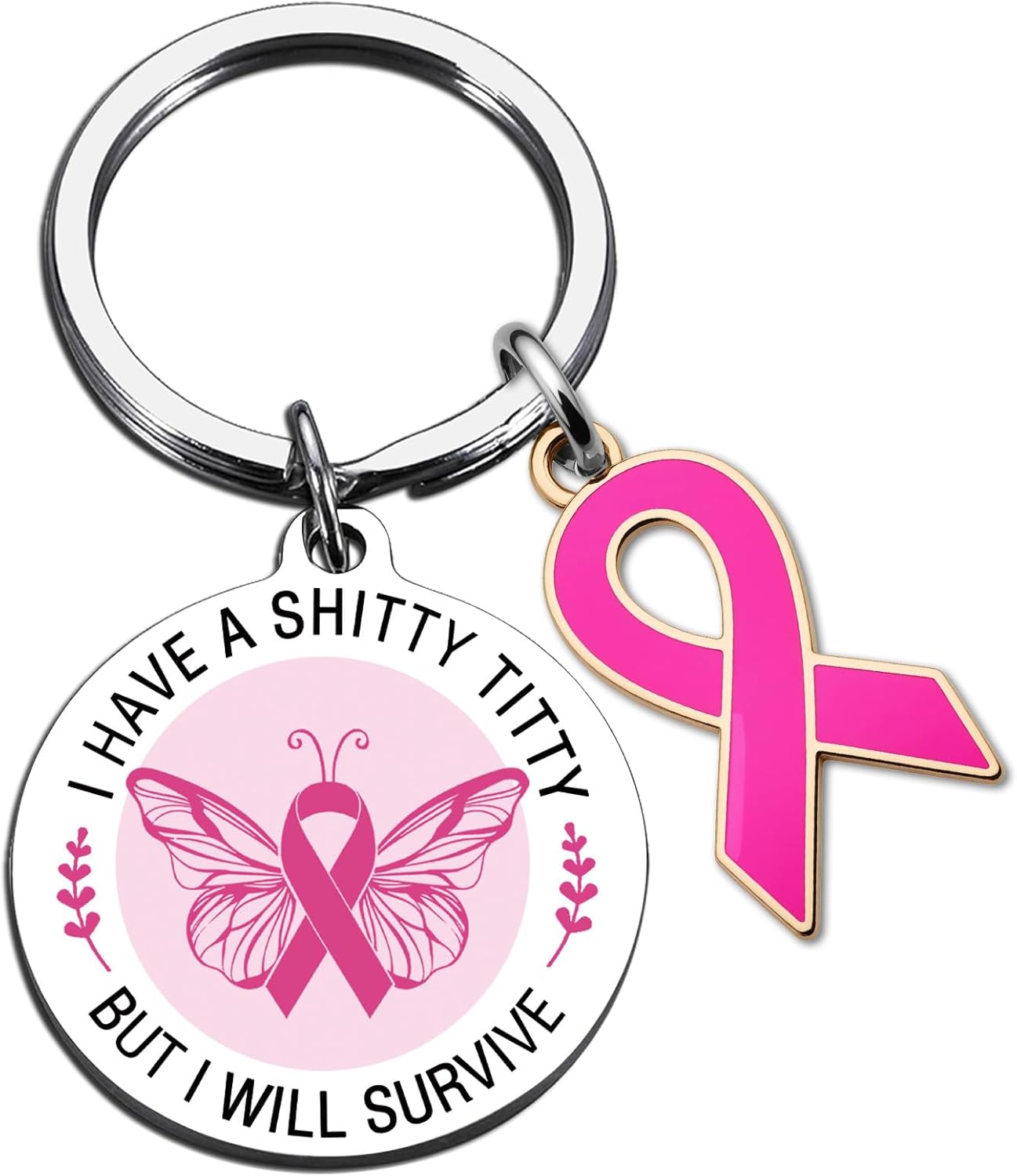 OEHEDOU Cancer Survivor Gifts For Woman Breast Cancer Awareness Accessories Inspiration Gifts For Women Encouragement Present For Women Breast Cancers Awareness Keychain Gift For Survivors