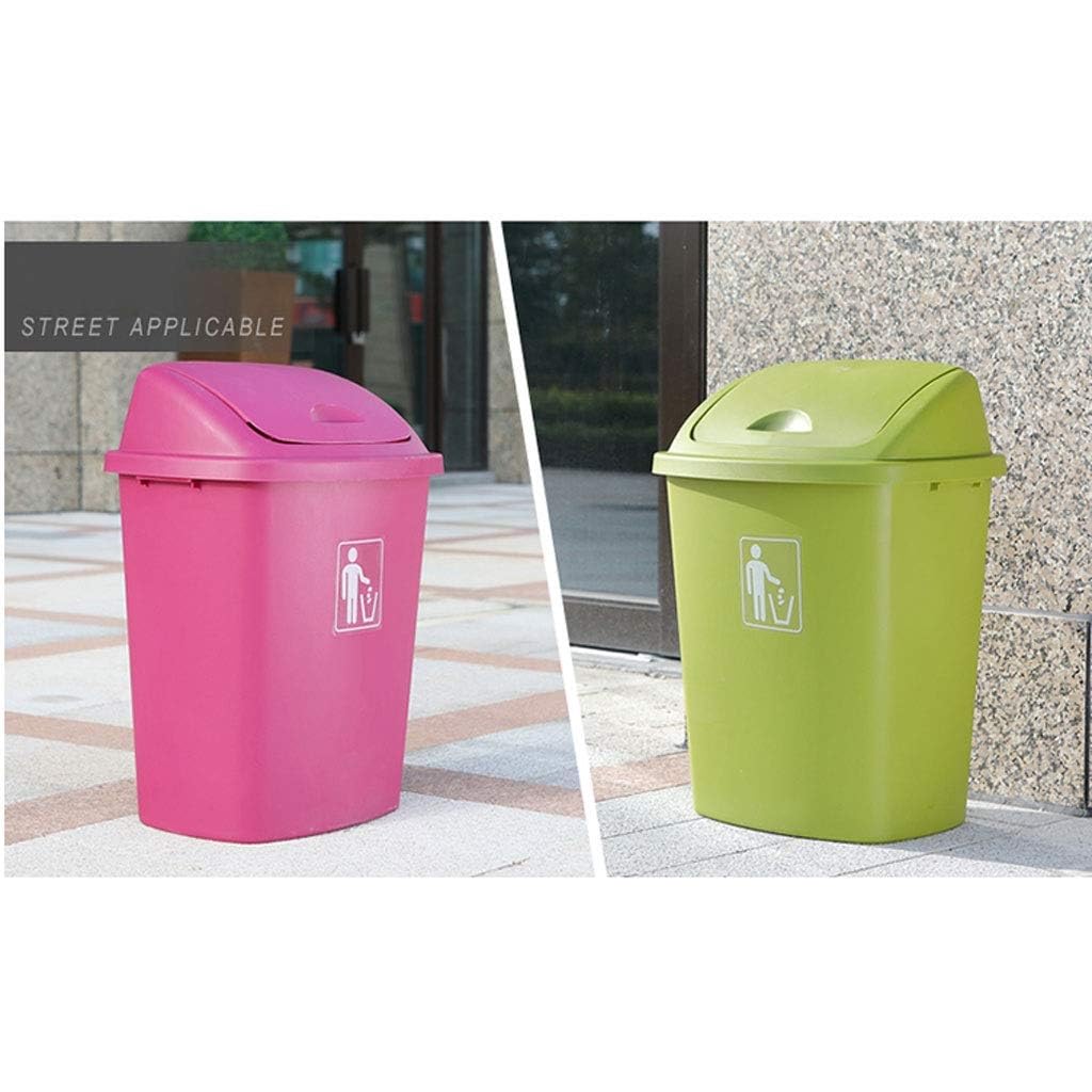 Trash Can Plastic Large Capacity Commercial Outdoor Covered Kitchen Household Storage Bucket Bathroom(Gris,30L)