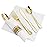 Supernal 60 Pack Pre Rolled Napkins with Gold Plastic Silverware, Premium Disposable Gold Wrapped Cutlery Set Includes: 60 Forks 60 Knives 60 Spoons 60 Napkin for Party