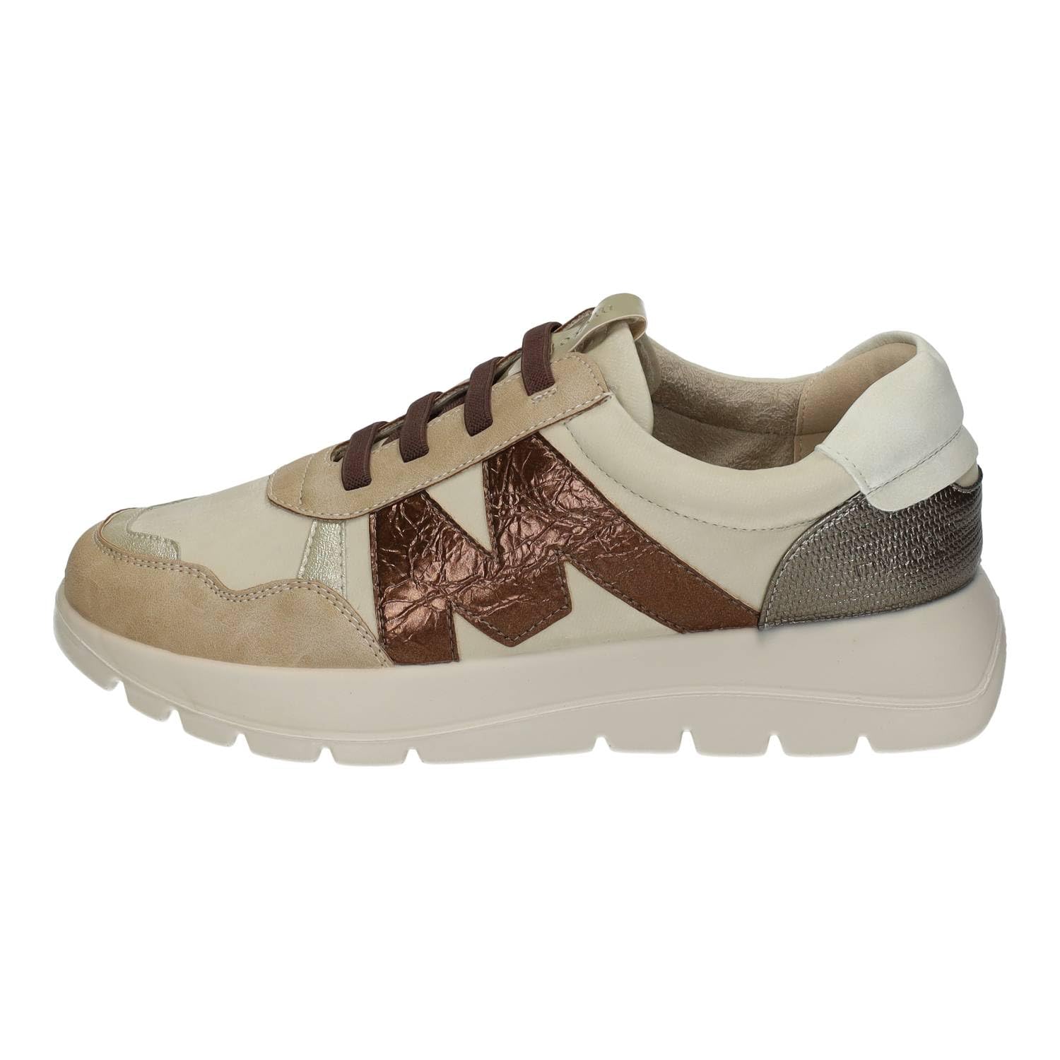 MYSOFT 25M622 Scarpe sportive da donna con dettagli metallici, comode scarpe da ginnastica con lacci elastici, soletta rimovibile e suola leggera in EVA per camminare e uso quotidiano