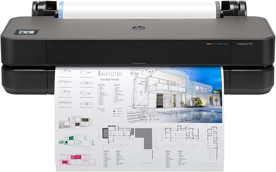 Impressora Plotter Hp Designjet T210 24", Colorida, Wi-fi, Usb, Preto - 8ag32d