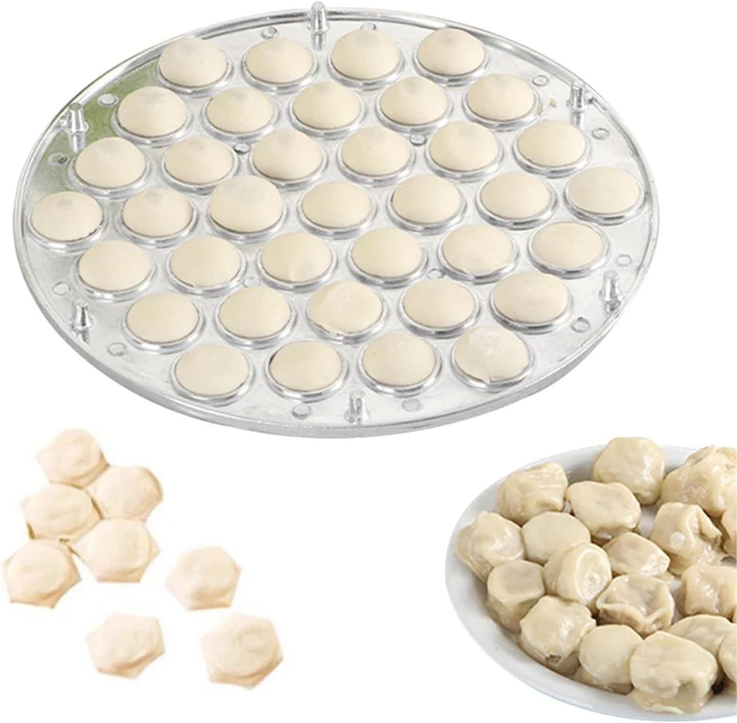 37-Hole Dumpling & Ravioli Making Mould Kitchen Dough Press Mold for Batch Pasta Production