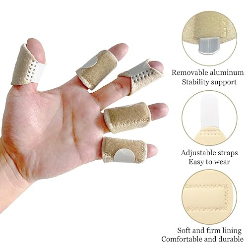 Miniatura 2 de Férulas para dedo pulgar (5 unidades), férula de dedo gatillo para dedo roto, enderezamiento, artritis, esguinces, alivio del dolor, soporte
