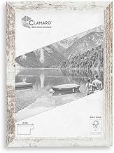 CLAMARO 'Collage' Picture Frame DIN A3 (29.7 x 42) Handmade Made to Measure Vintage White Modern Square MDF Wooden Picture Frame with Acrylic Glass, Back Panel and Hanger (Landscape and Portrait)