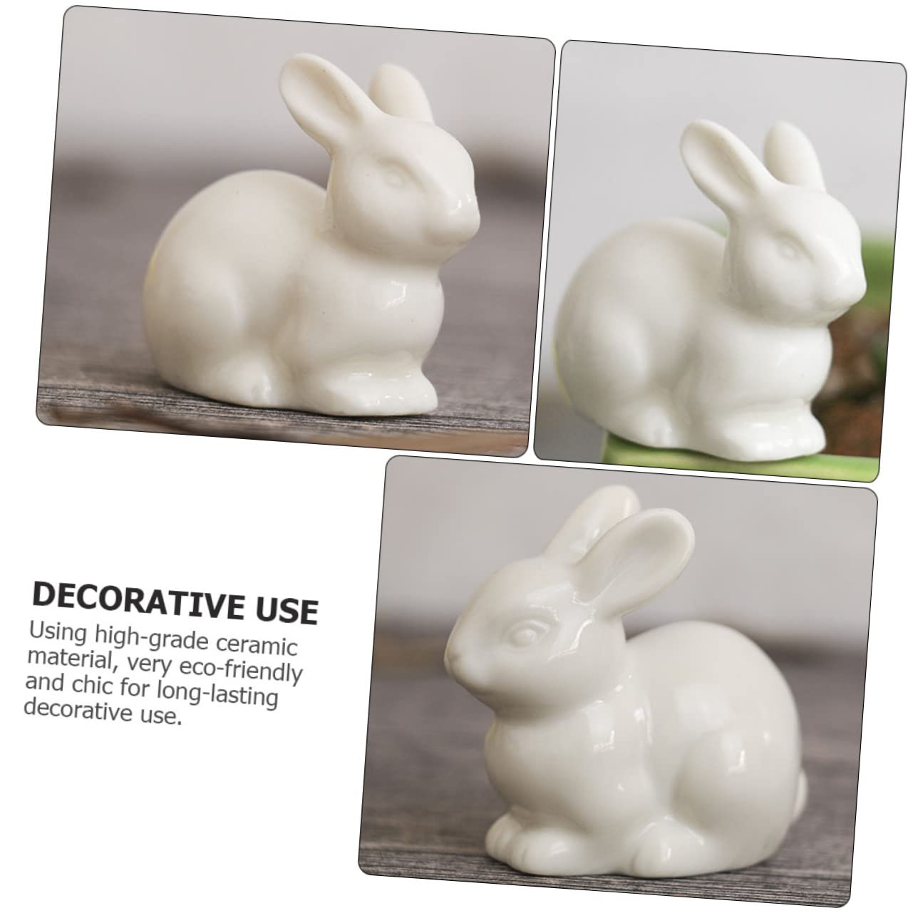 Sosoport 2 Set Di Decorazioni in Ceramica A Forma Di Coniglietto Per Statue Decorazioni Per Bonsai 5 Pezzi*2