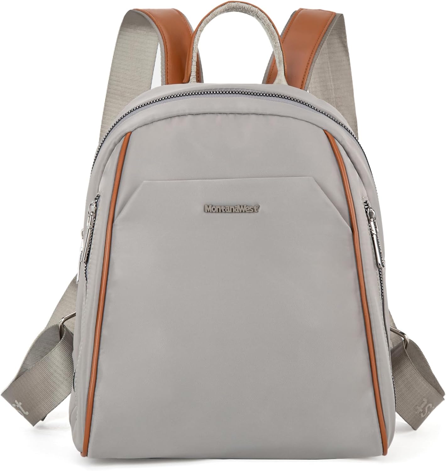 Montana West Small Backpack Purse for Women Lightweight Nylon Backpacks Casual Daypack with Anti-theft Back Pocket, Grey