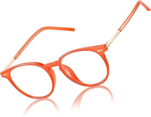 DUCO Gafas de luz azul redondas vintage para hombres y mujeres, gafas de bloqueo de rayos azules, gafas de pantalla de computadora, anteojos sin