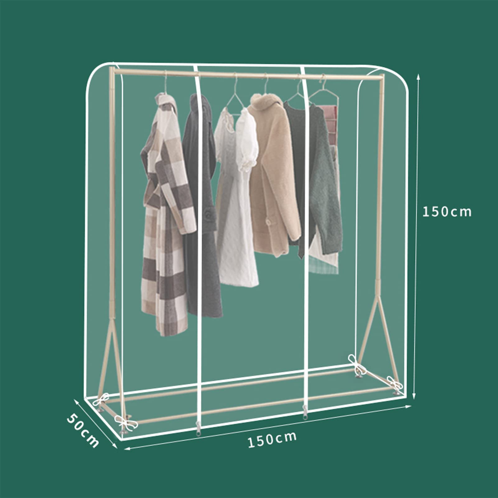 Copertura Appendiabiti Trasparente 180 Cm - Impermeabile, Anti Polvere, Con Cerniera - Foto 5