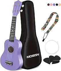 MOSEN Ukulele Kit All in One de 53 cm para iniciantes (Roxo)