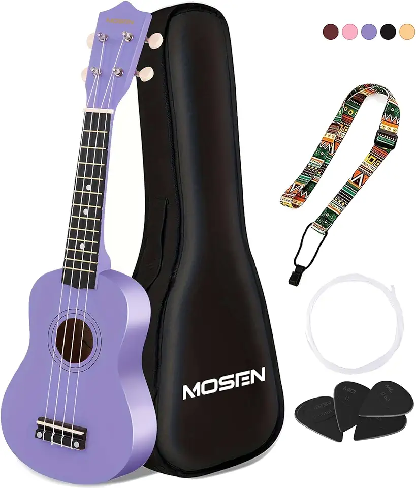MOSEN Ukulele Kit All in One de 53 cm para iniciantes (Roxo)