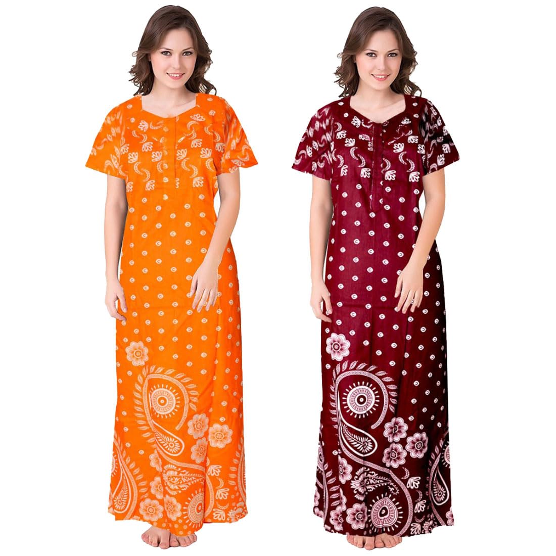 prathavastra Women Printed Cotton NightyCOMBONT2575 XL Multicolour-picture-42