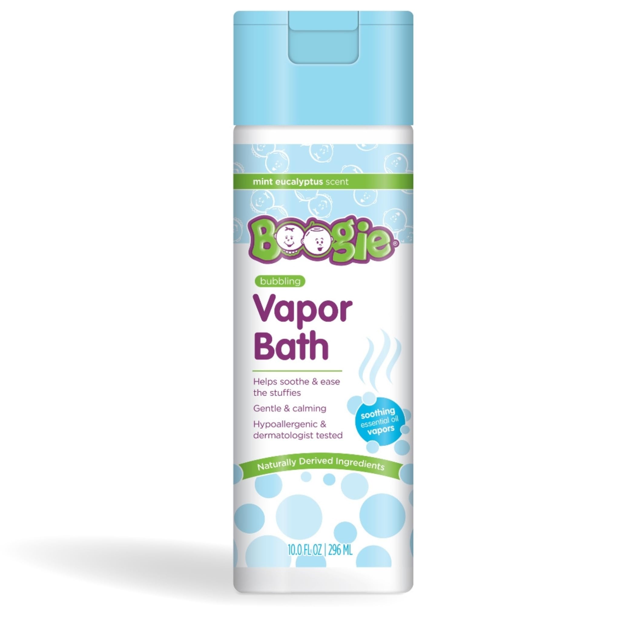 Kids Vapor Bubble Bath by Boogie, Soothing Vapor Bubble Bath, Made with Plant and Oat Extracts, Natural Essential Oils, Mint Eucalyptus 10oz Pack of 1
