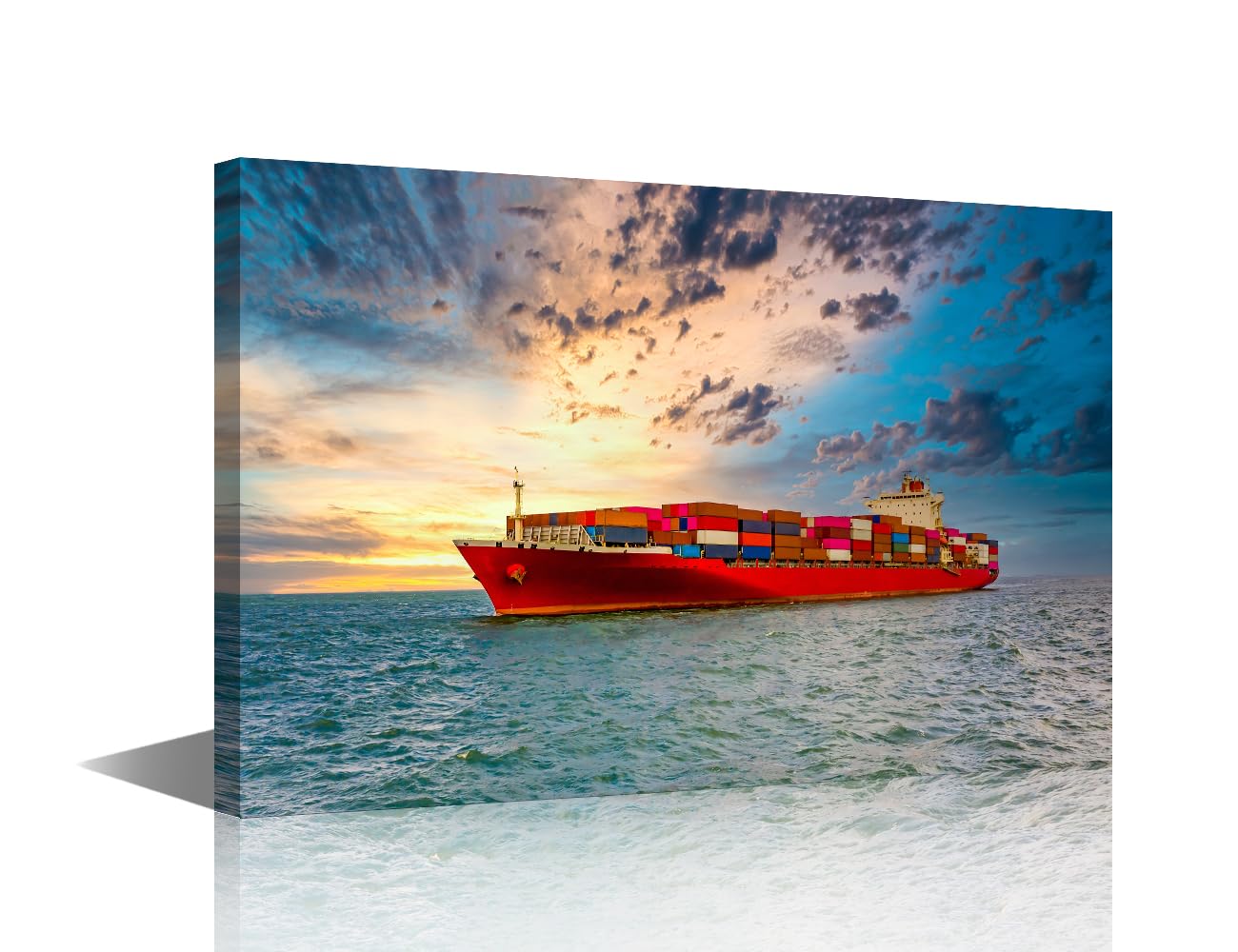 Modern Wall Art for Living Room 1 Panel Global Business Import Export Commerce Trade Logistic Pictures Print on Canvas for Living Room Decoration, Stretched Framed Ready to Hang, 24" Wx16 H
