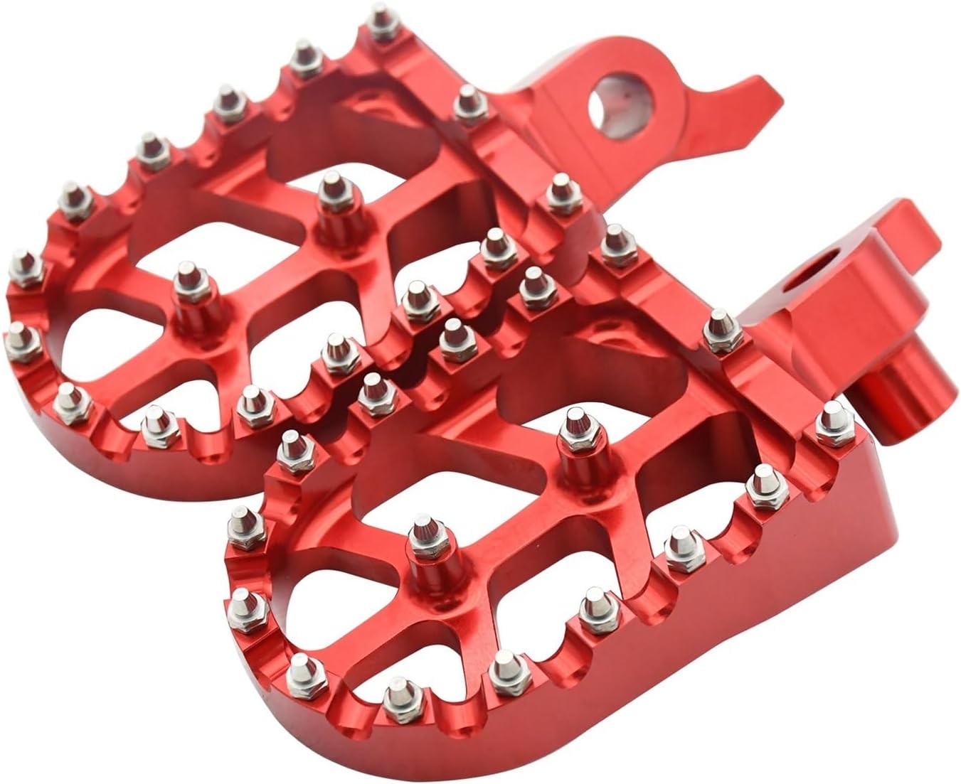 Motorcycle pedal Motorcycle Aluminum Footpegs Pedals Footrest Floor Boards YZ450F 2003-2024 YZ250F YZ450FX WR450F 2024 YZF250 YZF450(Red)
