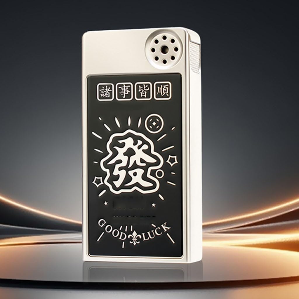 Automatic Mechanical Kerosene Lighter Smart Voice-Activated Metal Open Flame Lighters Soft Flame(Silver 2)