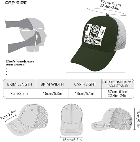 Miniatura 4 de Sombrero de sol para mujer, sombrero de vaquero negro con texto en inglés "Dad The Bow Hunter, The Myth The Legend", para hombre, divertido sombrero