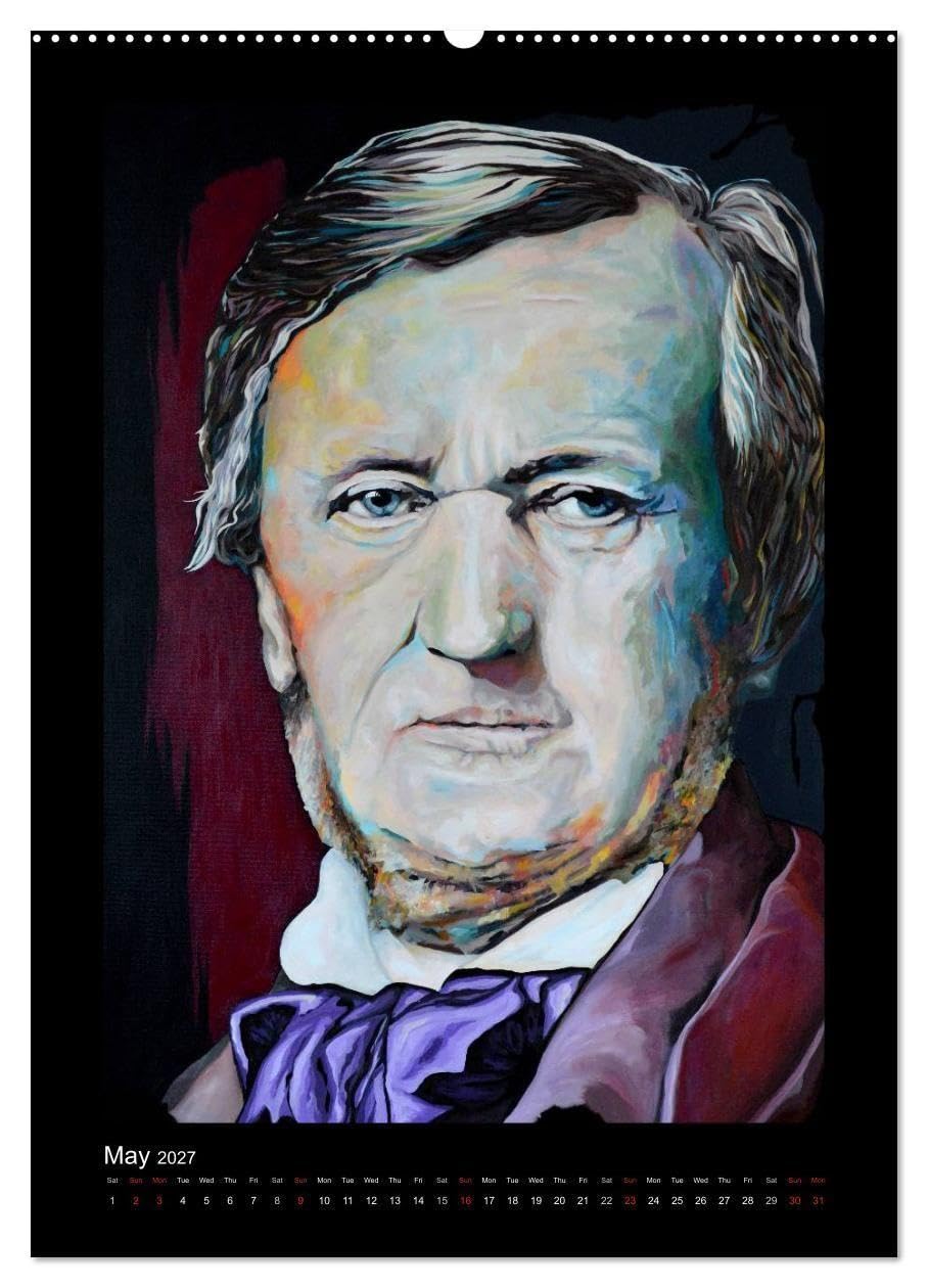 Pop Art Famous composers (High Quality Premium Wall Calendar 2027 DIN A2 portrait),CALVENDO 12 Month Wall Calendar: This calendar shows a selection of ... painted in cool colors (CALVENDO Art)