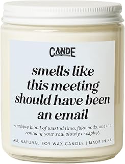 CE Craft Smells Like This Meeting Should Have Been an Email Candle – Lavender Vanilla Scented Jar – Funny Office Gift for Coworkers, Work from Home, Boss, Employee, Corporate Humor Décor
