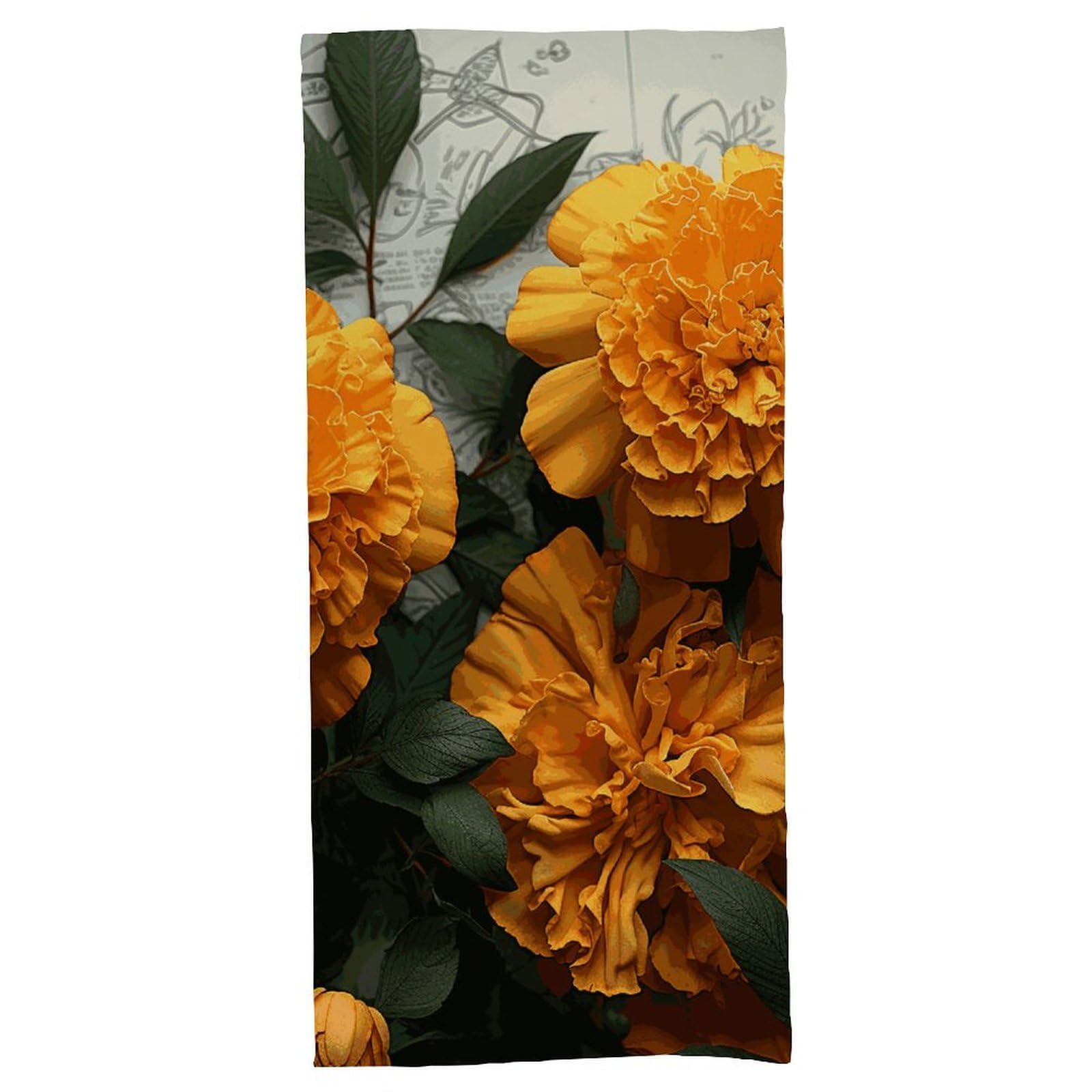 VstaDank Marigold Bath Towel, Luxury Quick-Dry Beach Towel, Soft Absorbent Home Shower Towel 70 X 140 Cm, Suitable for Travel, Beaches, and Gyms, Resistant to Fading, Odorless