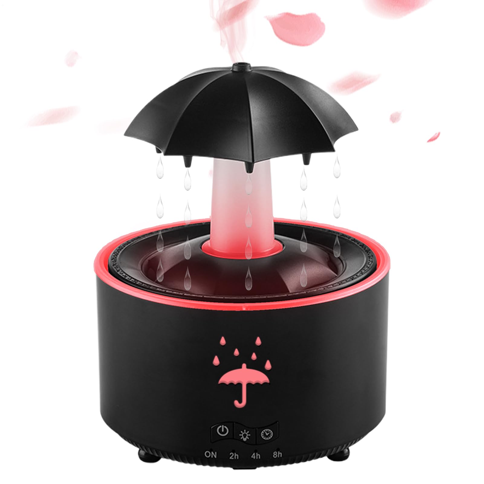 Humidificateur parapluie de pluie ultrasonique silencieux avec veilleuse 7 couleurs pour dortoir