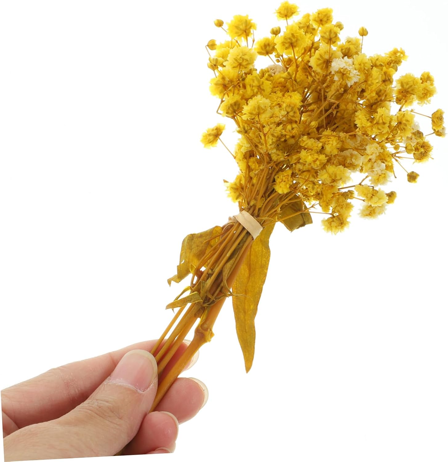 OUNONA Dried Babysbreath Flower Bundles Natural Decor for Kitchen Table Centerpiece Realistic Floral Arrangements for Home Weddings Parties and