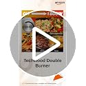 Image of Techwood Hot Plate Electric Burner Countertop Burner Double Burner Infrared Ceramic Double Cooktop Cast Iron Outdoor Electric Stove 1800W (900W & 900W) with Adjustable Temperature Control Brushed Stainless Steel Easy To Clean Upgraded Version (Double Hot Palte)