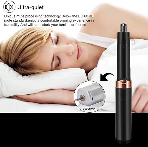 Miniatura 7 de Recortadora de pelo para recortar el vello de la nariz y las orejas, todo en uno, para mujeres y hombres, funciona con pilas, cabezal de acero