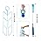 Patelai 2 Set 8 in 1 Hydration Bladder Cleaning Kit Includes 3 Different Brushes and Drying Collapsible Bladder Frame, Water Reservoir Backpack Cleaning Kit(Blue)
