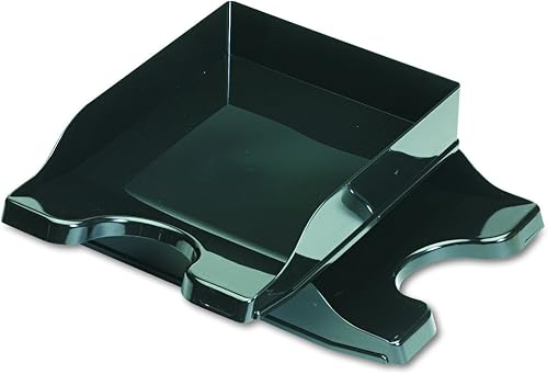Miniatura 2 de Deflecto Docutray Bandeja apilable multidireccional, color negro, juego de 2 bandejas, capacidad para carta, legal y tamaño A4, 10 pulgadas de ancho