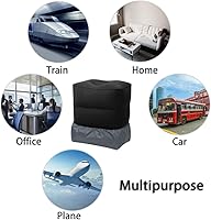 Vista 3 de Almohada inflable portátil con doble bomba de mano, almohada ajustable de tres capas de altura para el descanso de pies en aviones, automóviles