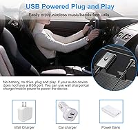 Vista 4 de Bluetooth Car Adapter, Mini Bluetooth 5.0 Stereo Transmitter Receiver, Wireless 3.5mm Aux Jack Hands-Free Calls Kit Audio Adapter Built-in Mic for