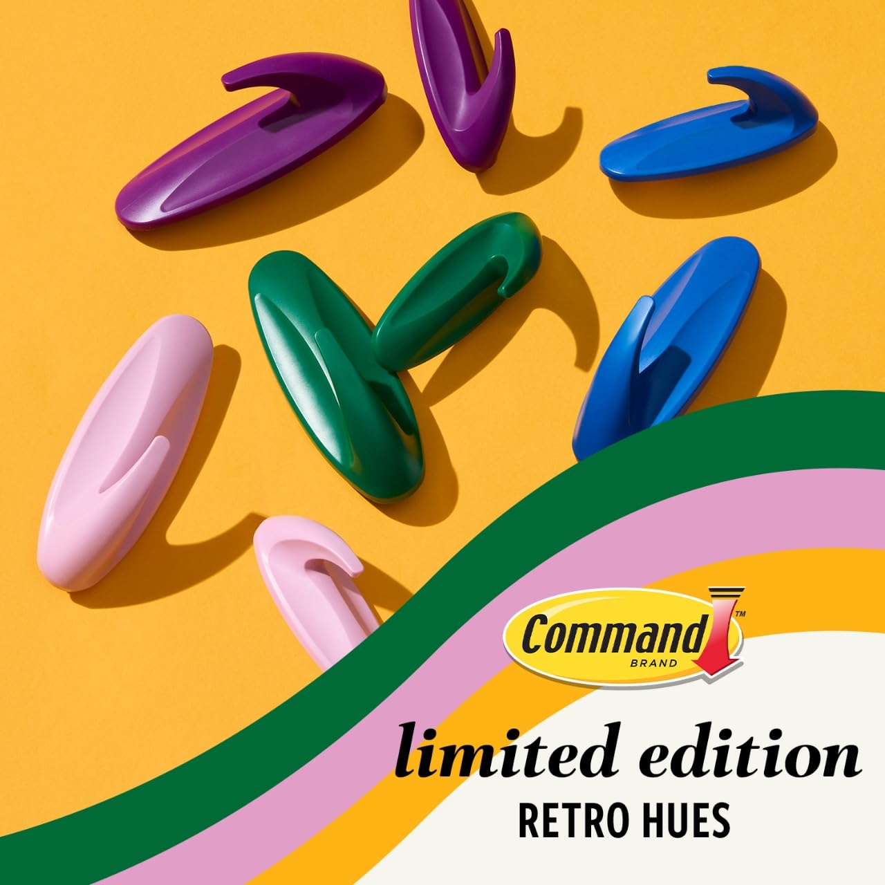 Command Mixed Designer Hook Pack, Lilac Lemonade - 10 Colorful Hooks & 16 Strips, Damage-Free Hanging For Dorm, Room Decor, Classroom