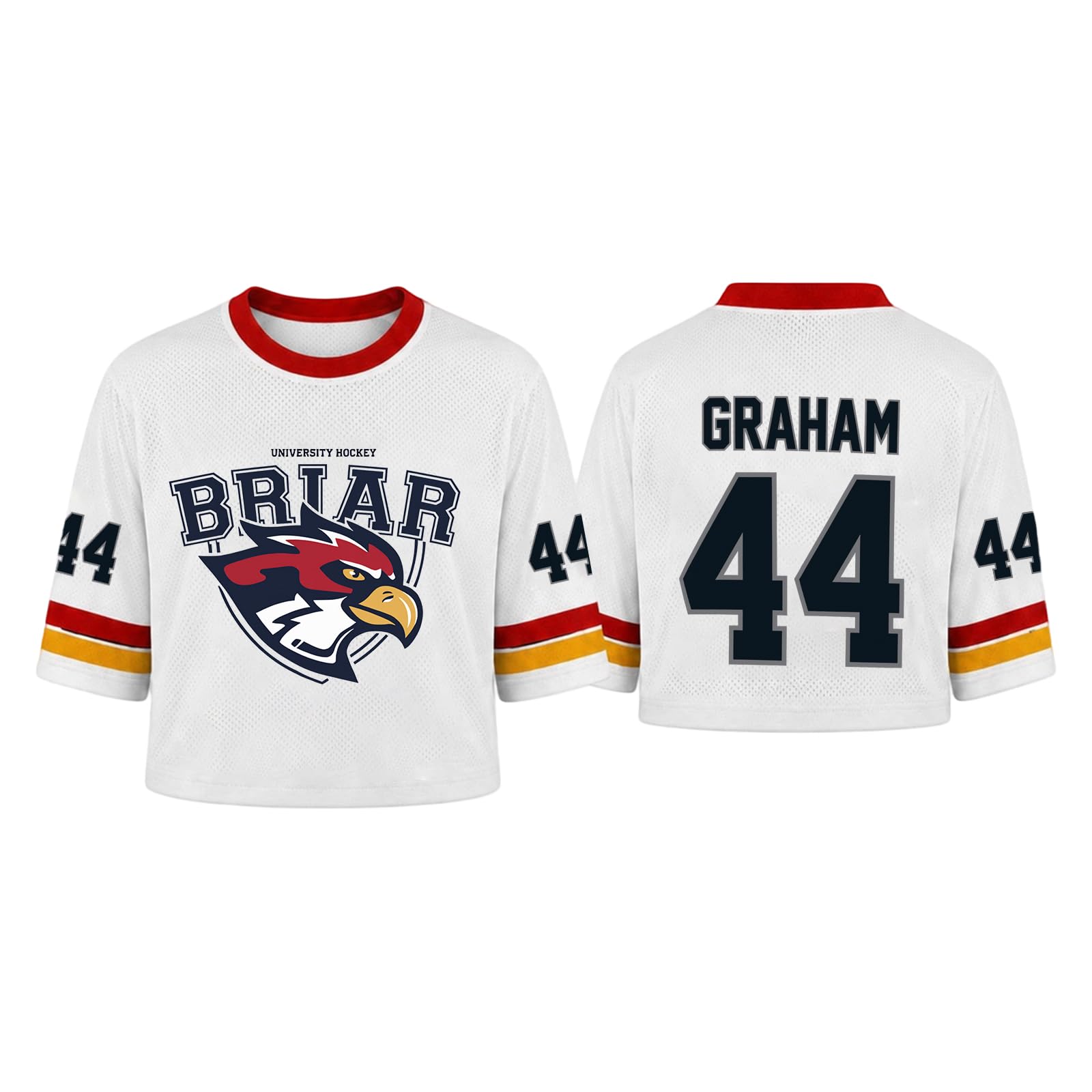 Off Campus Hockey Jersey Women Graham 44 & Logan 22 & Tucker 46 & Dean 66 Briar U Hockey Shirts Short Sleeve Briar University Shirts Sports Y2K Crop Tops Off Campus Merch for Fans