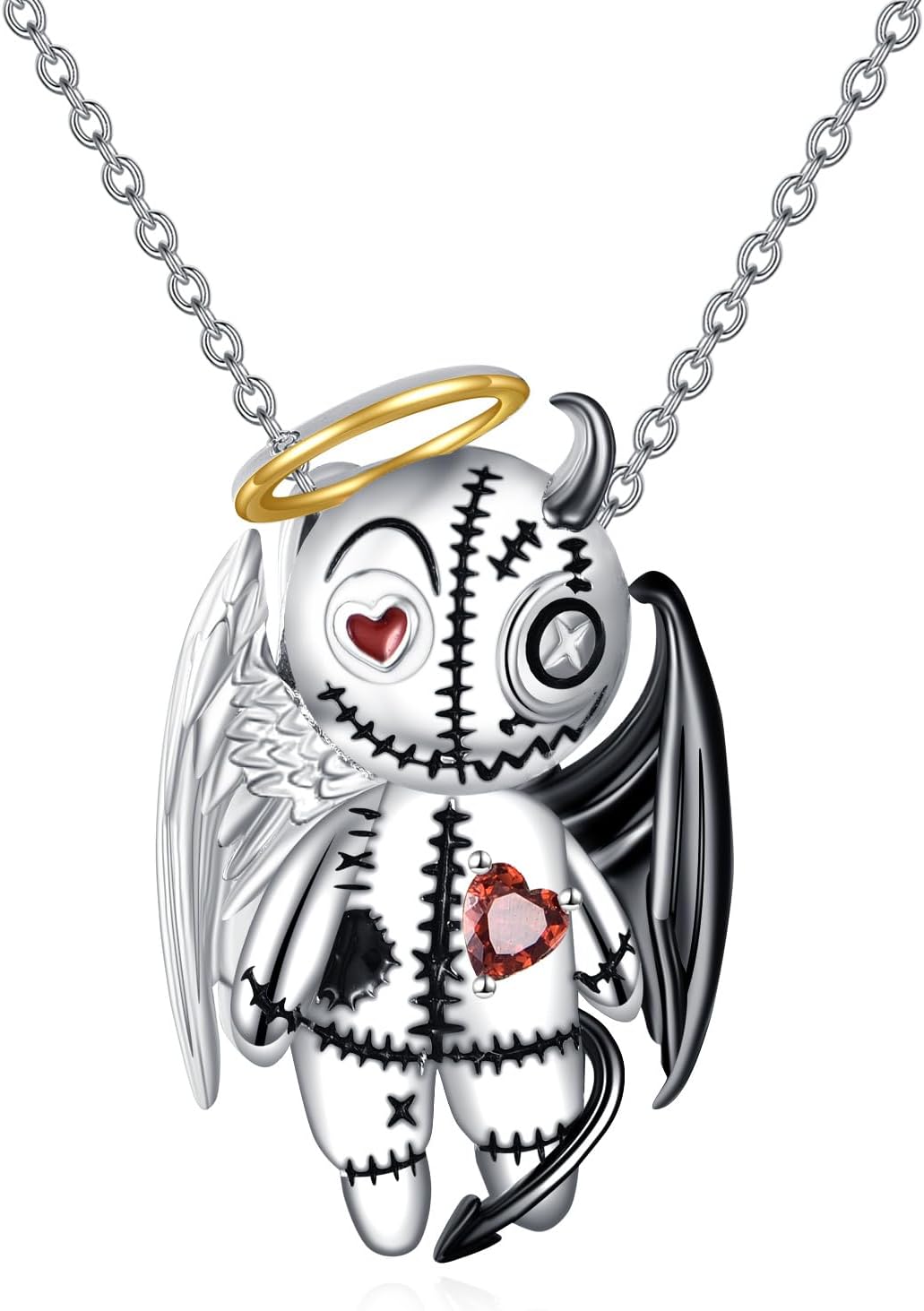 Voodoo Doll/Teddy Bear Necklace 925 Sterling Silver Pendant Necklace Jewelry Gifts for Women