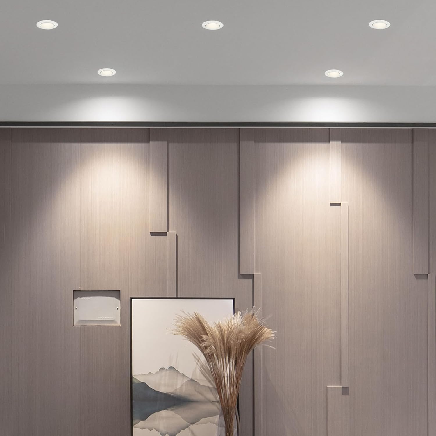 GeyouLux 4x LED Einbaustrahler 230V IP44 Rahmen mit GU10 Fassung, Aluminium Deckenspots Weiß, Rund Flach LED Spots Badezimmer Einbauspots Spot Einbaurahmen 68mm lochmass für Außen- Innen