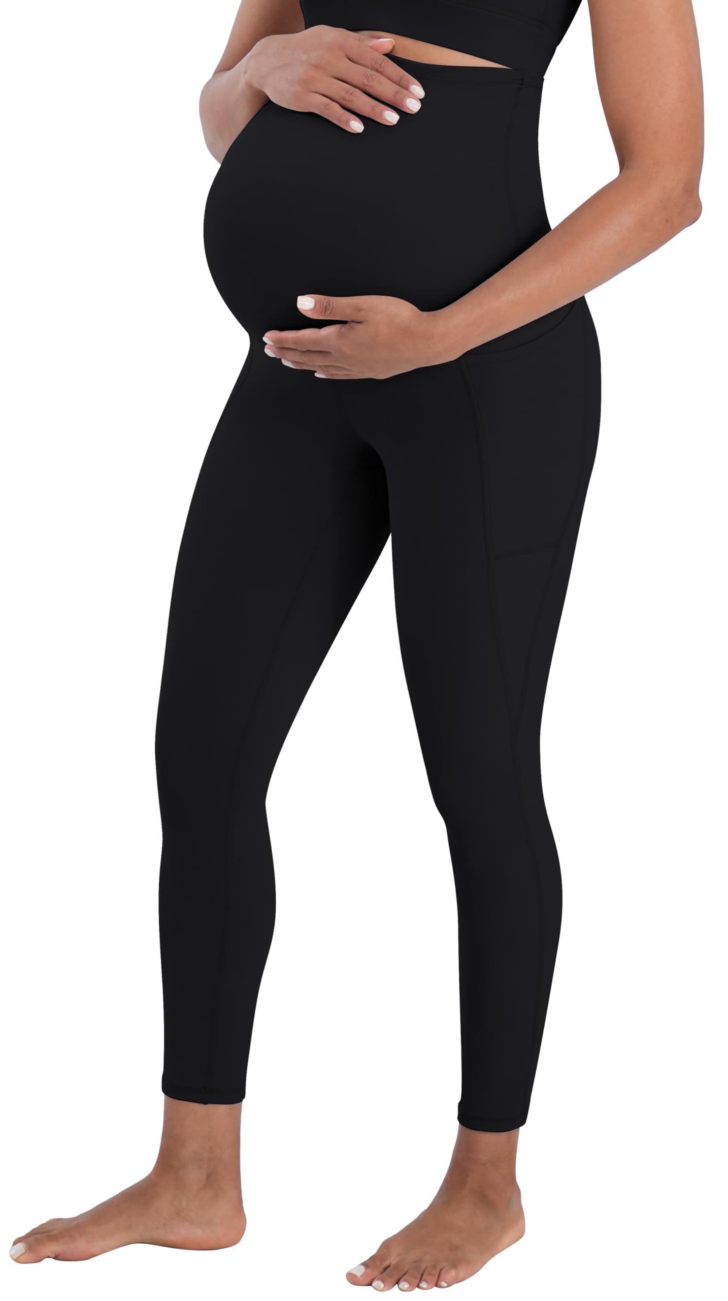 Sunzel Sunzfly - Leggings premaman da donna sopra la pancia, morbidi, pantaloni da yoga per gravidanza per primavera estate allenamento lounge, nero, L