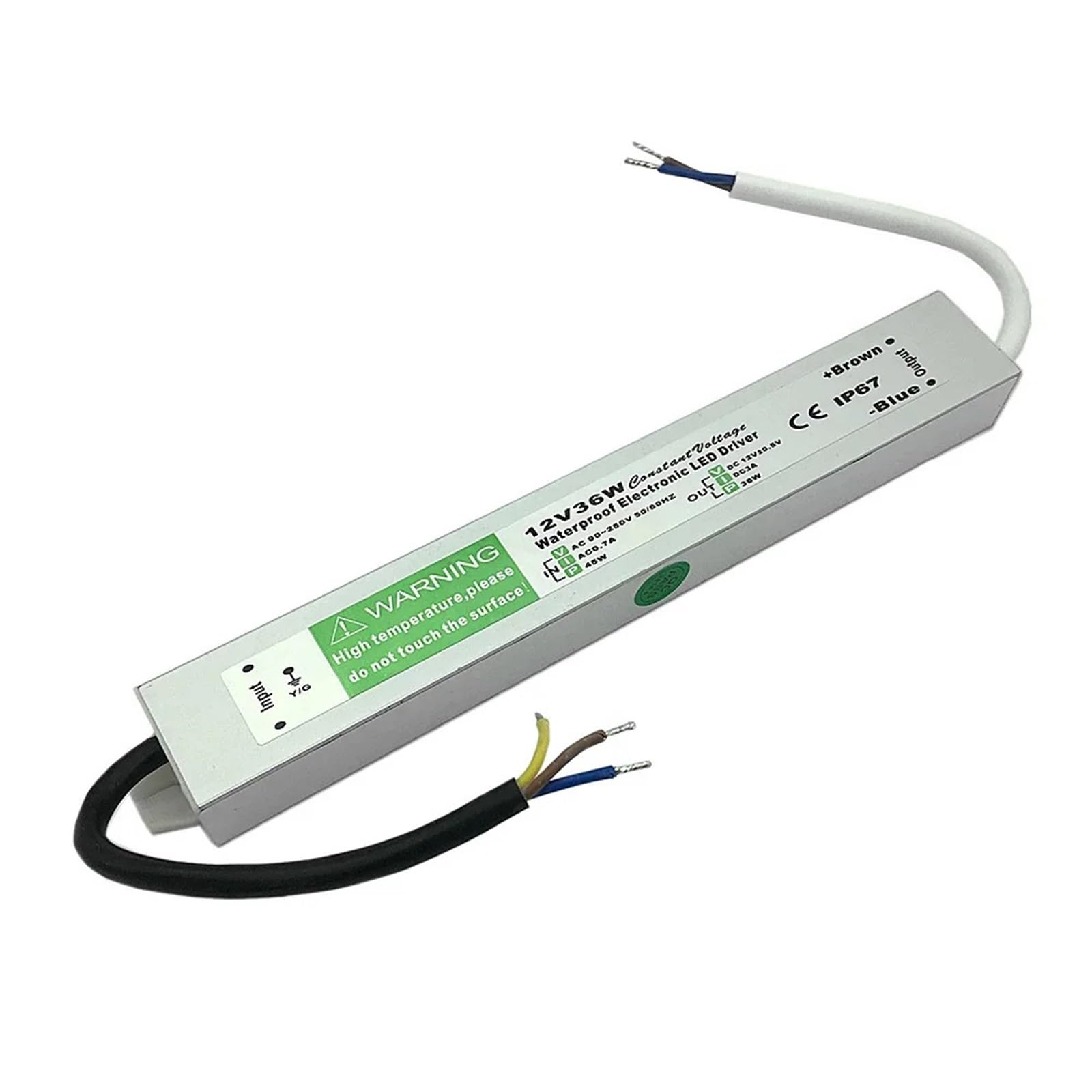 Driver LED impermeabile IP67 Ac dc 12V/24V 10W 15W 20W 25W 30W 36W 45W 50W 60W 80W 100W 120W 150W Alimentatore(DC 12V,45W)