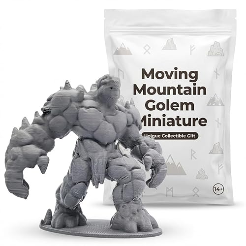Moving Mountain Golem Miniature – Elemental Rock Creature for Fantasy