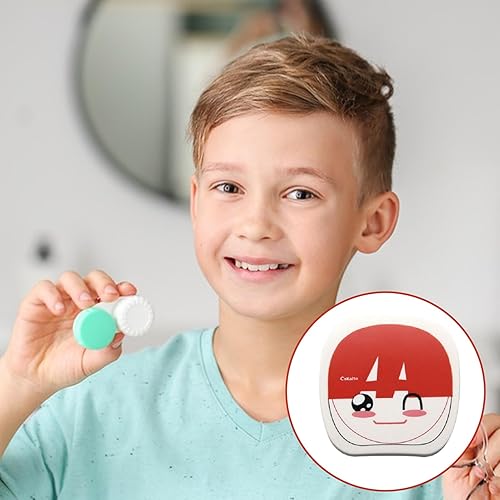 Miniatura 3 de Estuche de contacto, lindo contenedor de caja de dibujos animados, estuche para lentes de contacto, kit de almacenamiento de remojo para lentes de