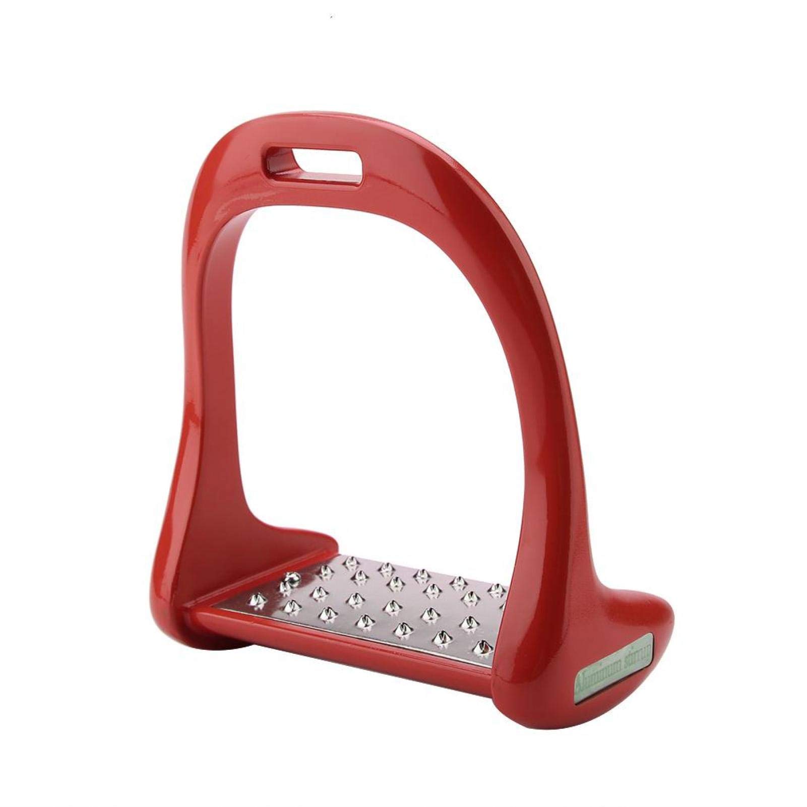 Estribo para Montar a Caballo, Almohadilla Antideslizante de Acero Inoxidable, sillín de Aluminio Ecuestre con Pintura (Rojo)