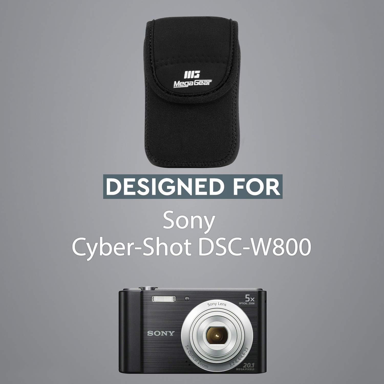 MegaGear Ultra Light Neoprene Camera Case, with Carabiner Compatible with Sony Cyber-Shot DSC-W800 image 5