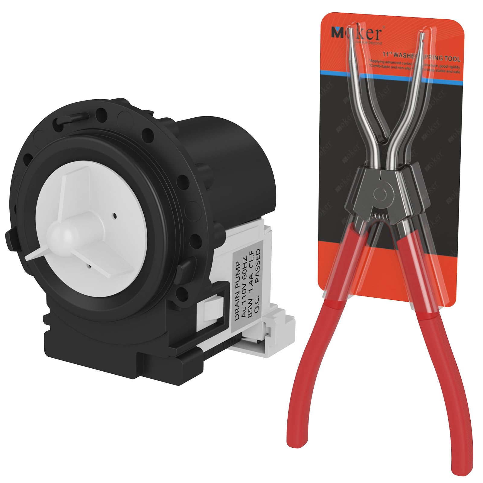 Drain Pump Replacement for LG Front Load Washers, Replaces OE # 4681EA2001T,4681EA1007G, 4681EA2001D, 4681EA2001N ER4681EA2001T, LP1007G, and LP2001T, with 11 Inches Washer Spring Expansion Tool