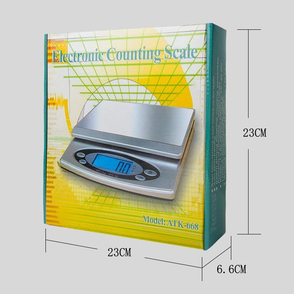 Báscula de cocina de alta precisión, báscula de peso, báscula electrónica de laboratorio de encimera grande, báscula de mesa plana de 4 unidades for ingredientes, joyería for hornear alimentos ( Size