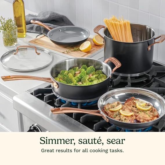 Cuisinart 11-Piece Matte Black Elegance Cookware Set, MBK89-11