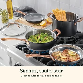 Cuisinart 11-Piece Matte Black Elegance Cookware Set, MBK89-11