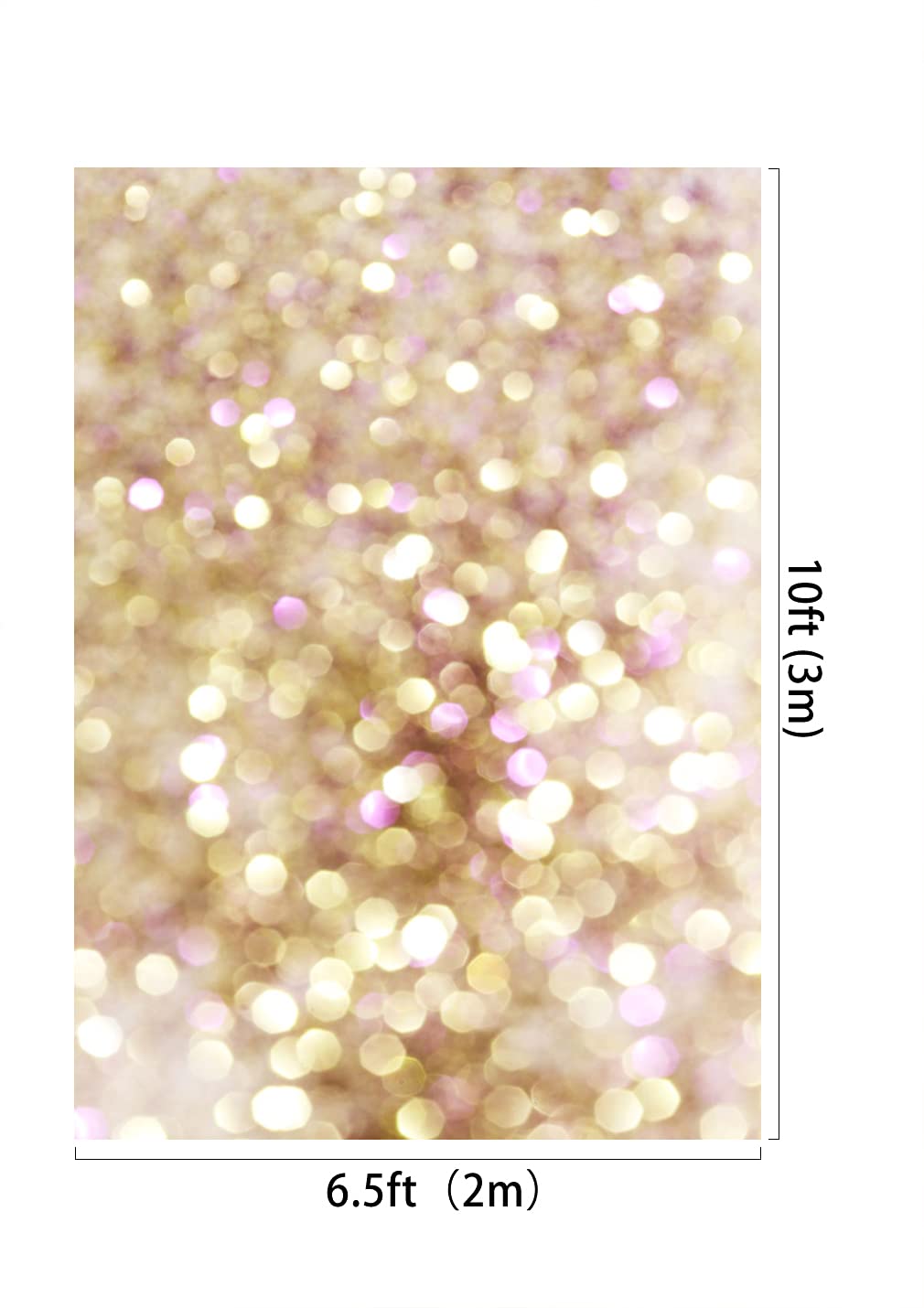 Kate Backdrops 2x3m Sfondo di fotografia di scintillio dorato Decorazione del giorno di Natale
