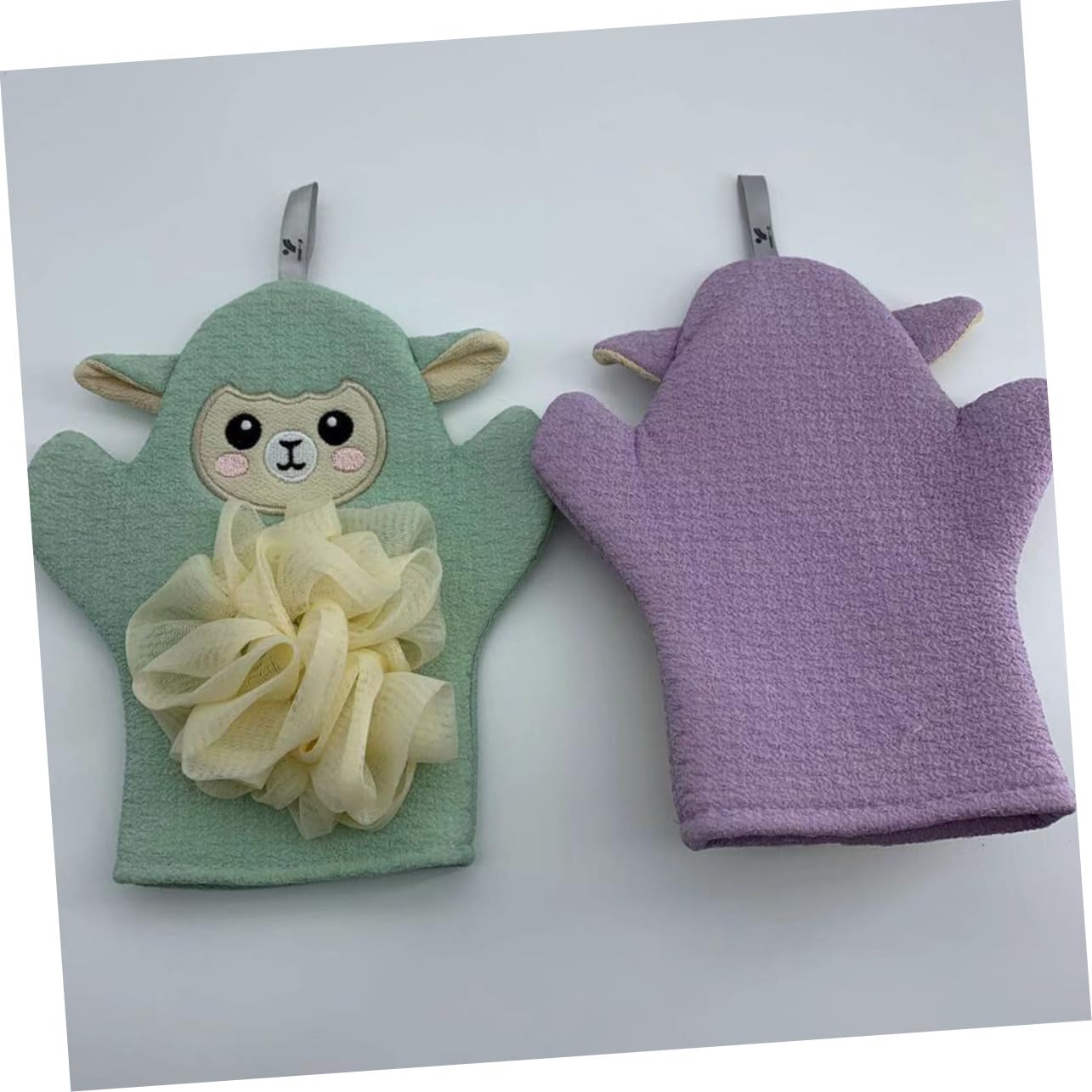 Ipetboom 3Pcs Bath Tools Cartoon Bath Flower Gloves Soft and Absorbent Bathing Mitts for Home Use and Gentle Skin Cleansing Present for Young