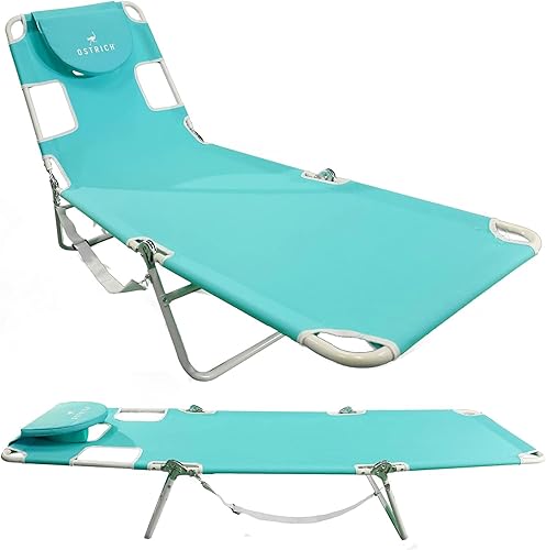Miniatura 8 de Ostrich - Silla tumbona de playa para adultos con orificio para la cara, versátil, plegable, para piscina exterior, tomar el sol y leer en el