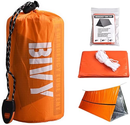 Miniatura 1 de Life Emergency Shelter - Tienda de campaña para 2 personas - Manta de emergenciasaco de dormirimpermeable 4 piezas - Lona de supervivencia