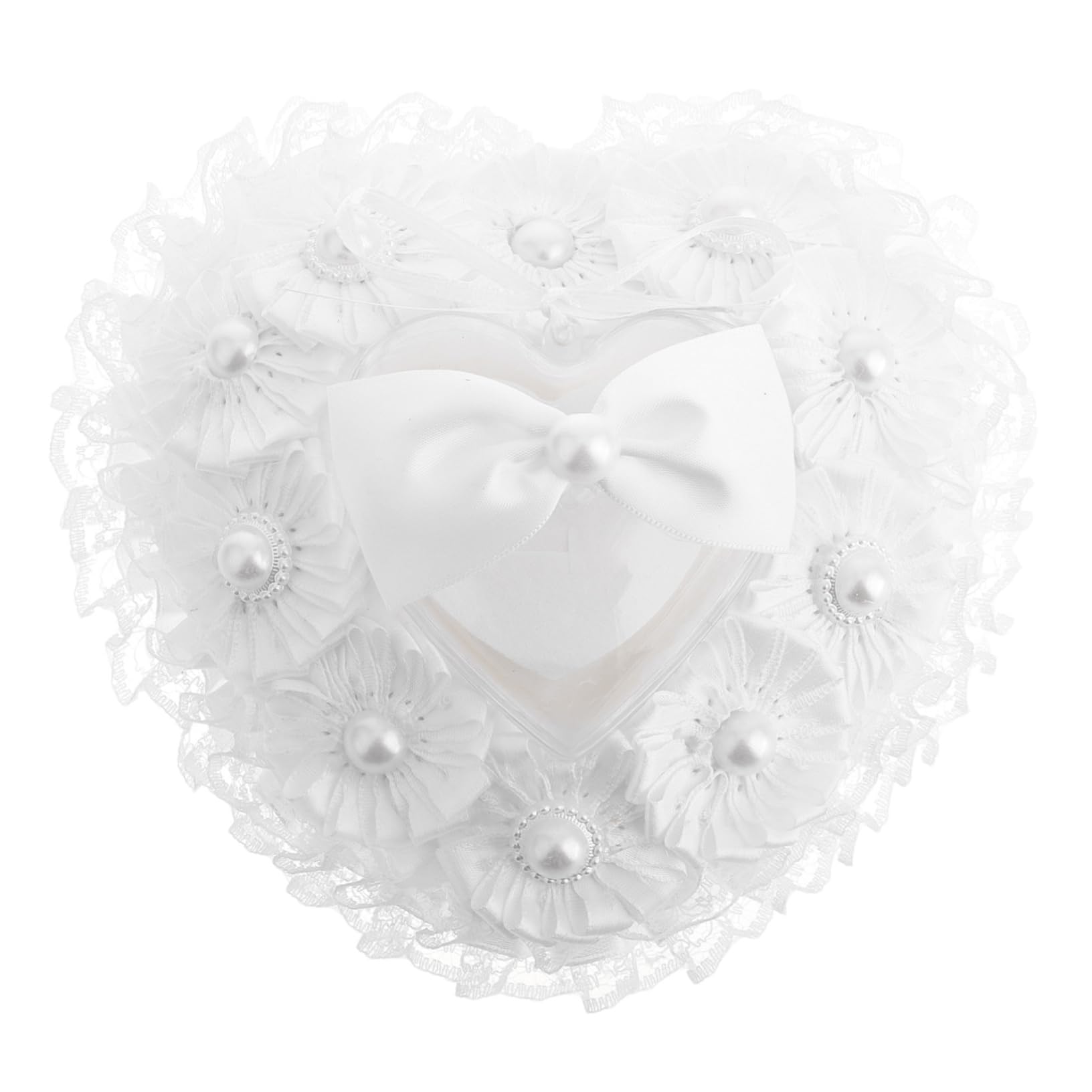 Ipetboom Heart-shaped Pillow Cushion for Wedding Ceremony Elegant Engagement Holder Detailed Craftsmanship Romantic Decorative Accessory for Bridal Proposals and Special Occasions